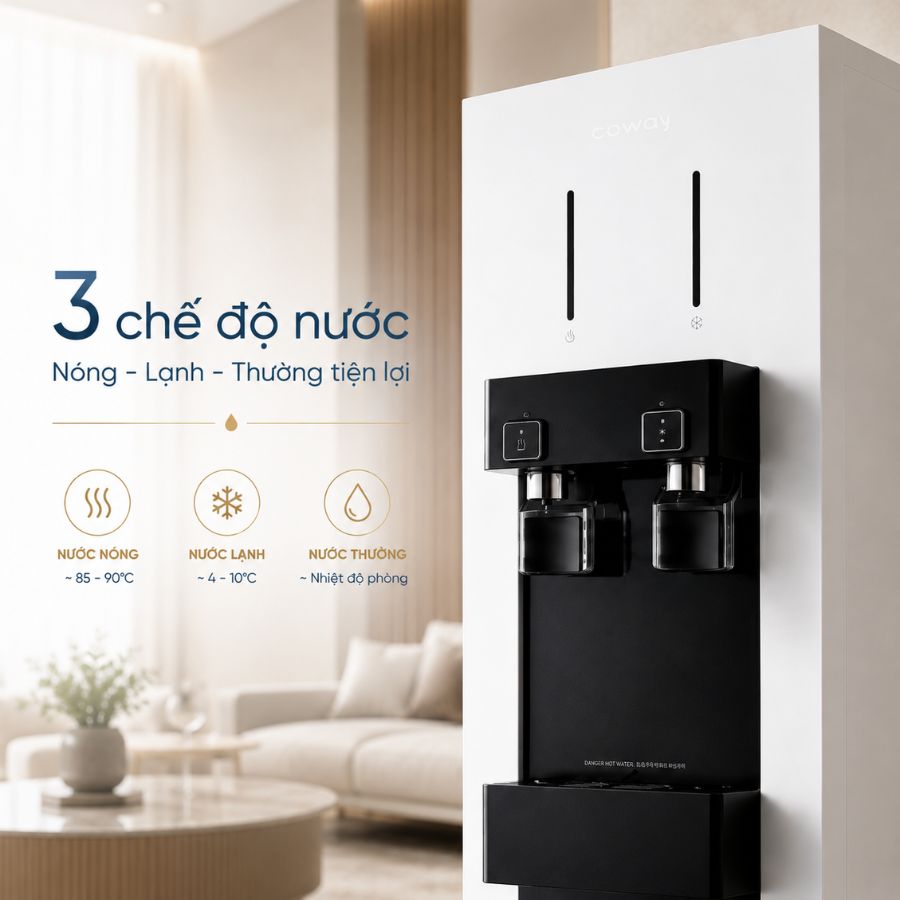 3 chế độ nước Nóng - Lạnh - Thường tiện lợi