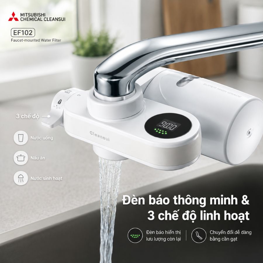 Đèn báo thông minh & 3 chế độ linh hoạt