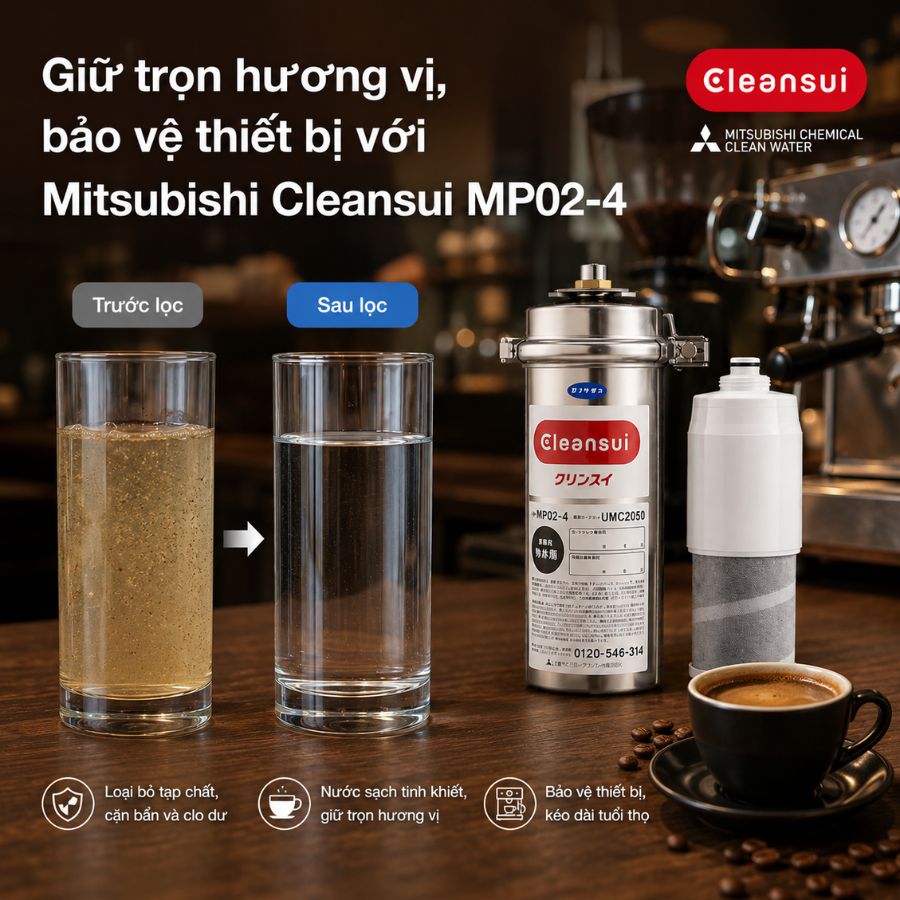 Giữ trọn hương vị, bảo vệ thiết bị với Mitsubishi Cleansui MP02-4