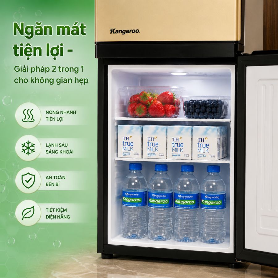 Kangaroo KG41H - Ngăn mát tiện lợi - Giải pháp 2 trong 1 cho không gian hẹp