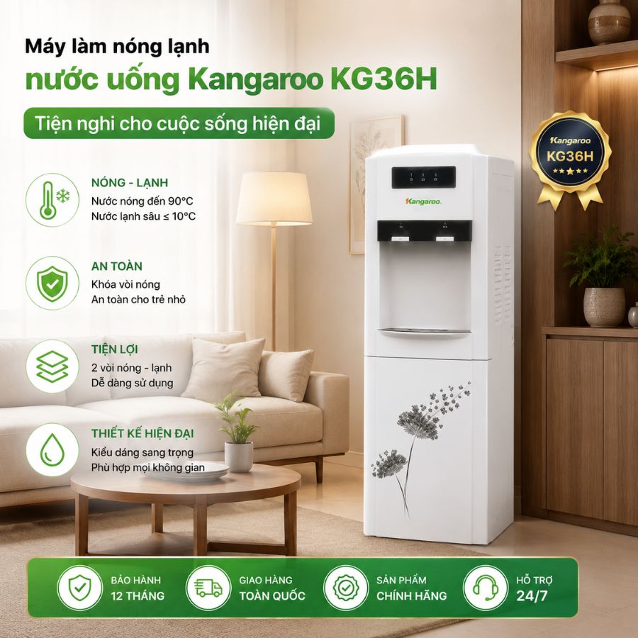 Máy làm nóng lạnh nước uống Kangaroo KG36H - Tiện nghi cho cuộc sống hiện đại