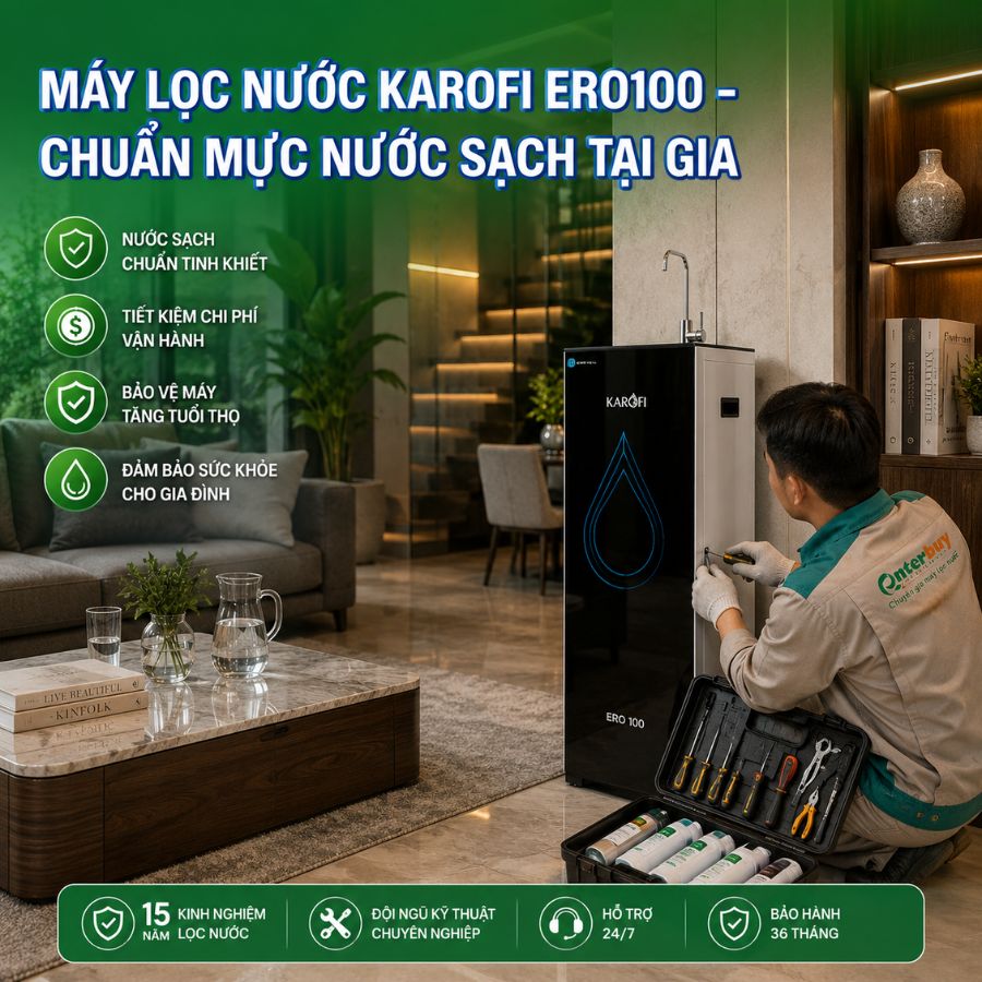 Máy lọc nước KAROFI ERO100 - Lộ trình thay lõi chuẩn chuyên gia