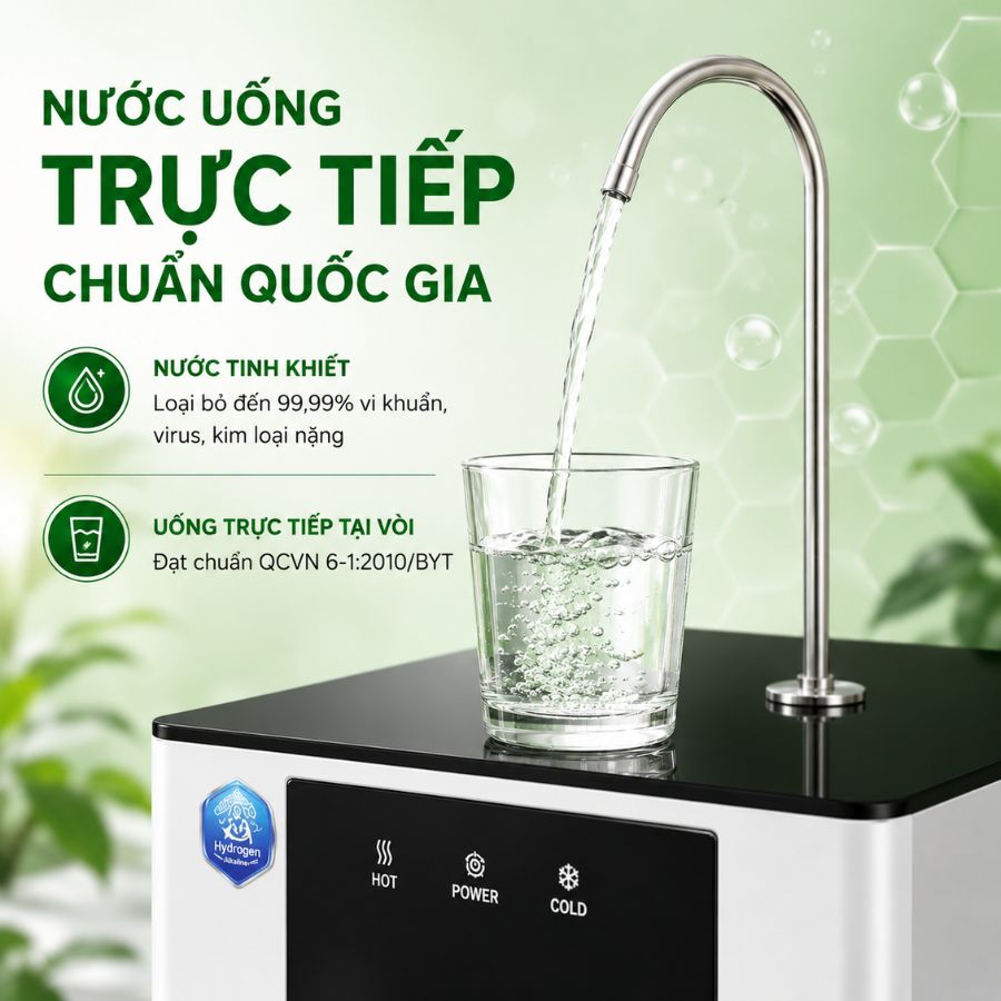 Máy lọc nước KAROFI ERO100 - Nước uống trực tiếp chuẩn quốc gia