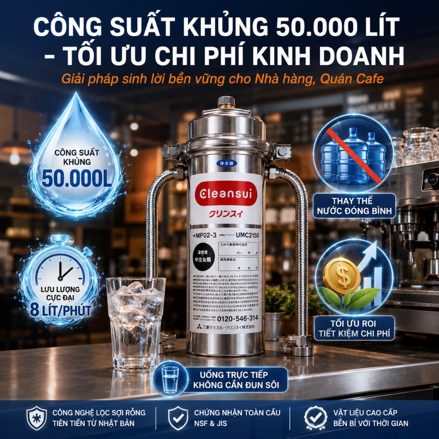 Lợi ích và ưu điểm vượt trội của Mitsubishi Cleansui MP02-3
