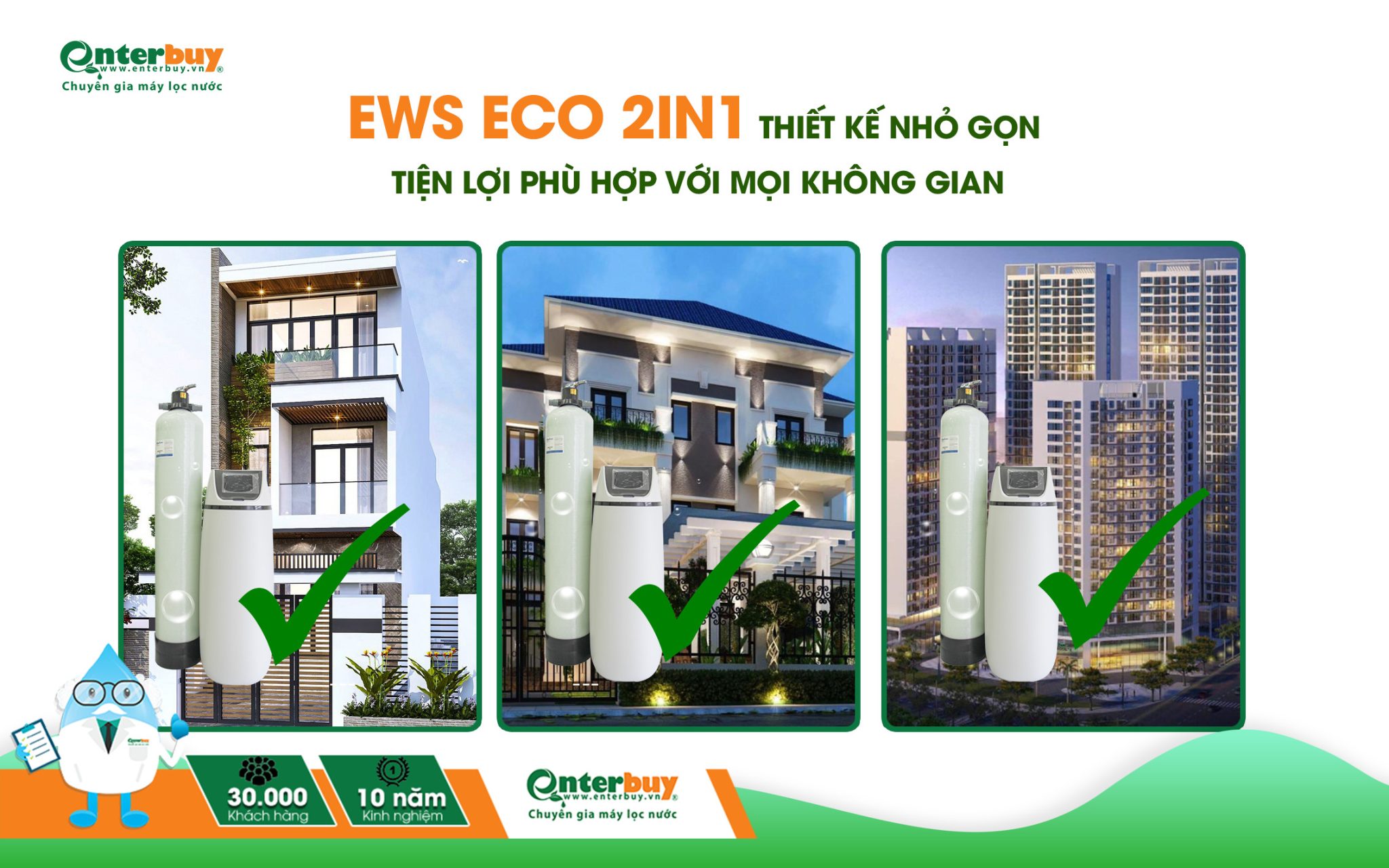 Hệ thống lọc tổng cao cấp EWS ECO 2in1 – Giải pháp chăm sóc sức khỏe toàn diện cho cả gia đình bạn.