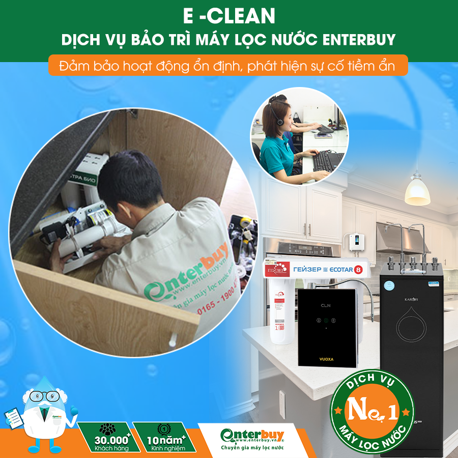 Dịch vụ bảo trì, thay lõi lọc nước trọn đời của Enterbuy