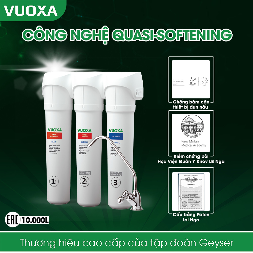  Máy lọc nước Aragonite Vuoxa 4 được tích hợp công nghệ Quasi-Softening