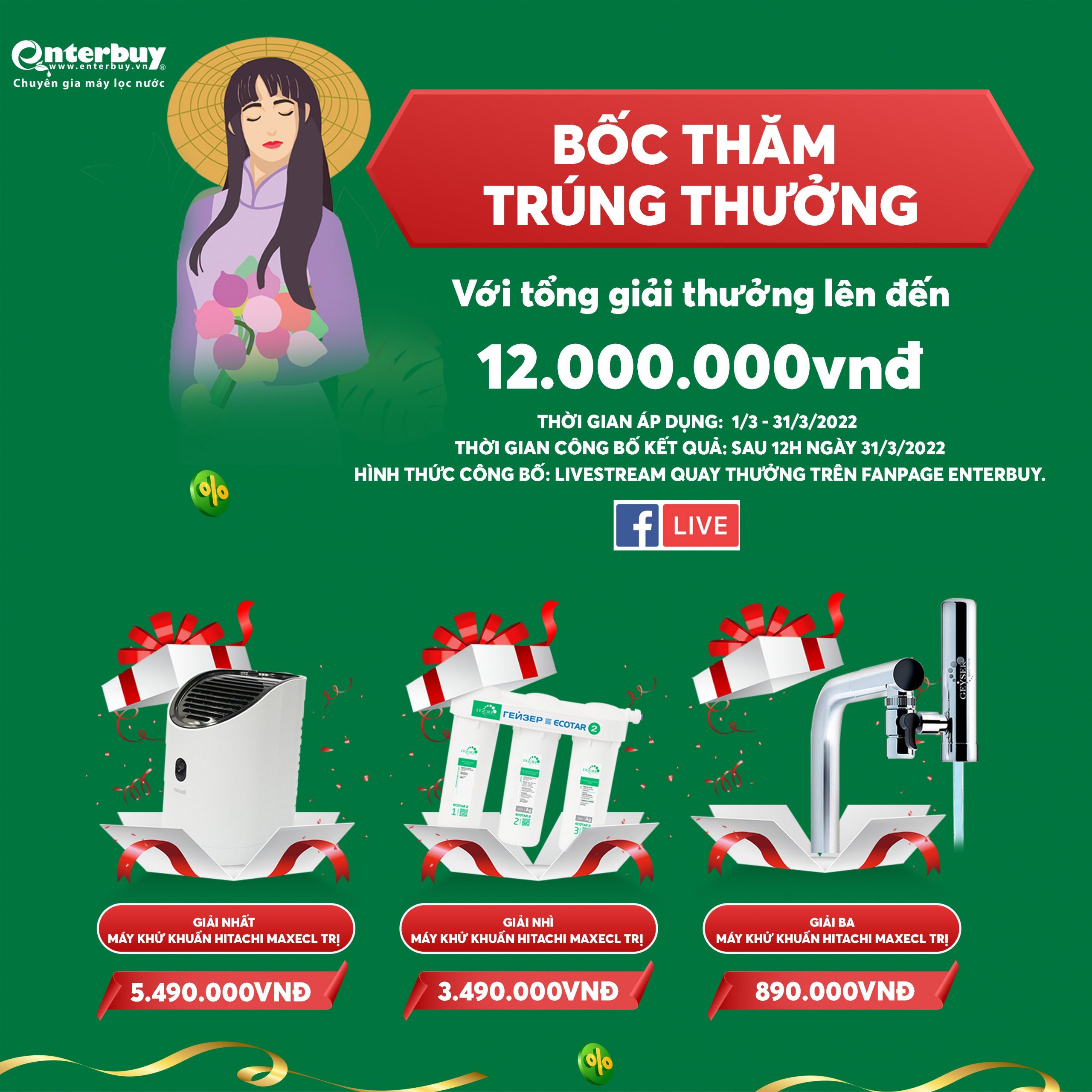 Chương trình Bốc thăm trúng thưởng chào mừng ngày Quốc tế Phụ nữ 8/3 tại Enterbuy Việt Nam