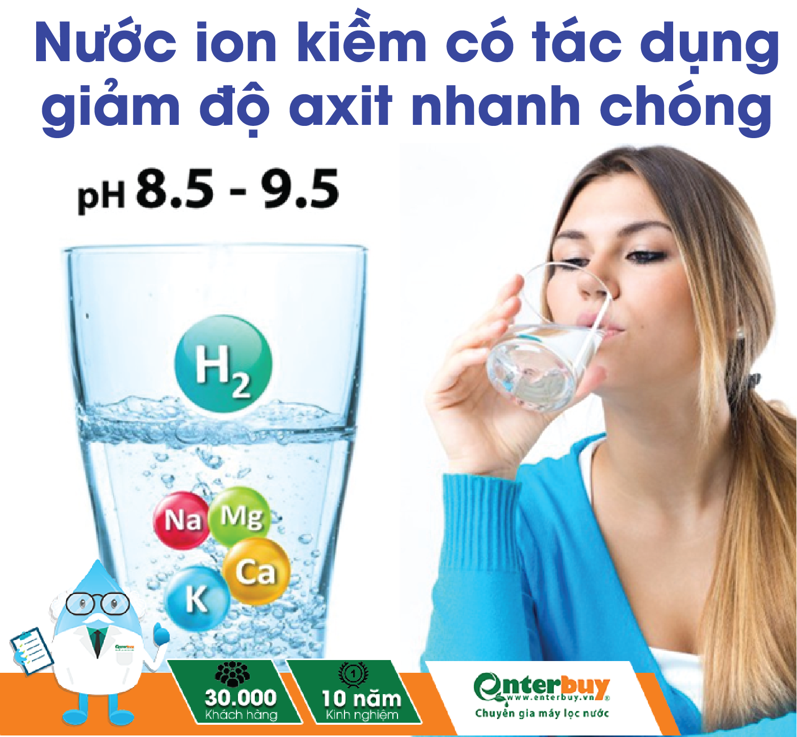 Nước ion kiềm giúp giảm nồng độ axit nhanh