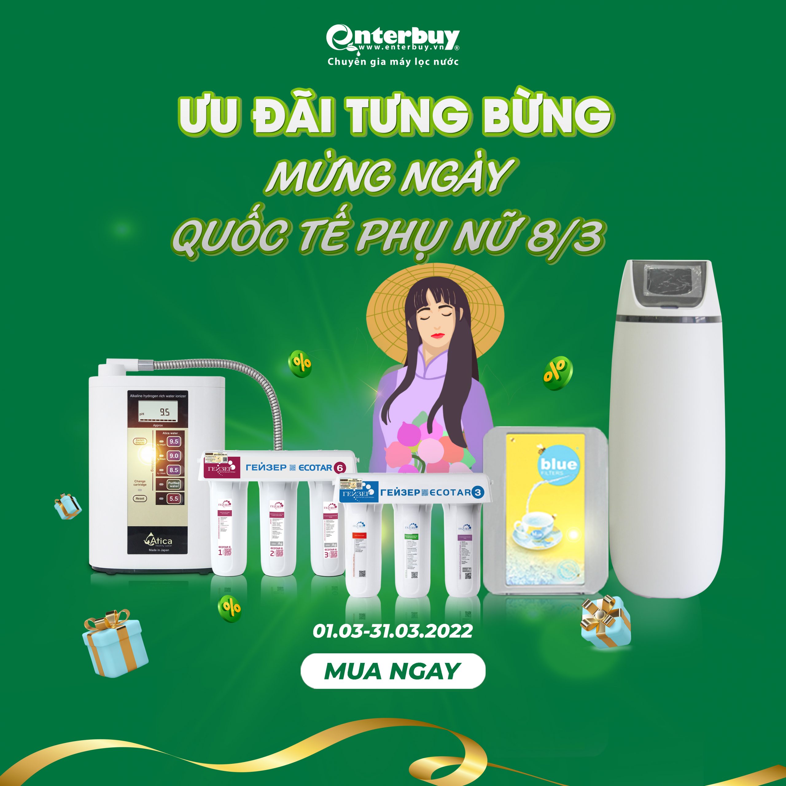 Enterbuy Việt Nam khuyến mãi tưng bừng – Mừng ngày quốc tế phụ nữ 8/3