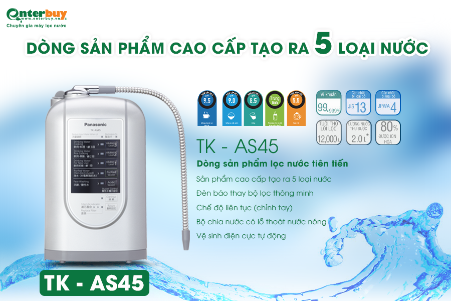 Máy lọc nước ion kiềm Panasonic TK-AS45