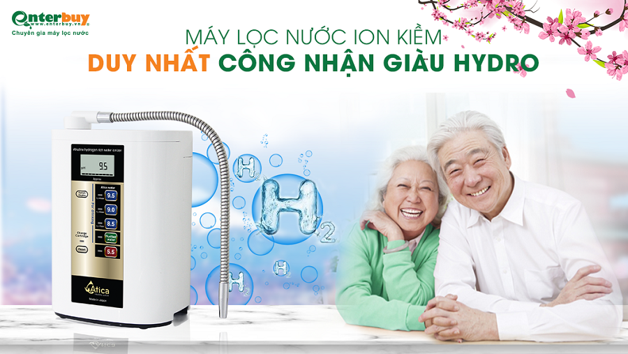 Máy lọc nước ion kiềm giàu hydro Atica Silver