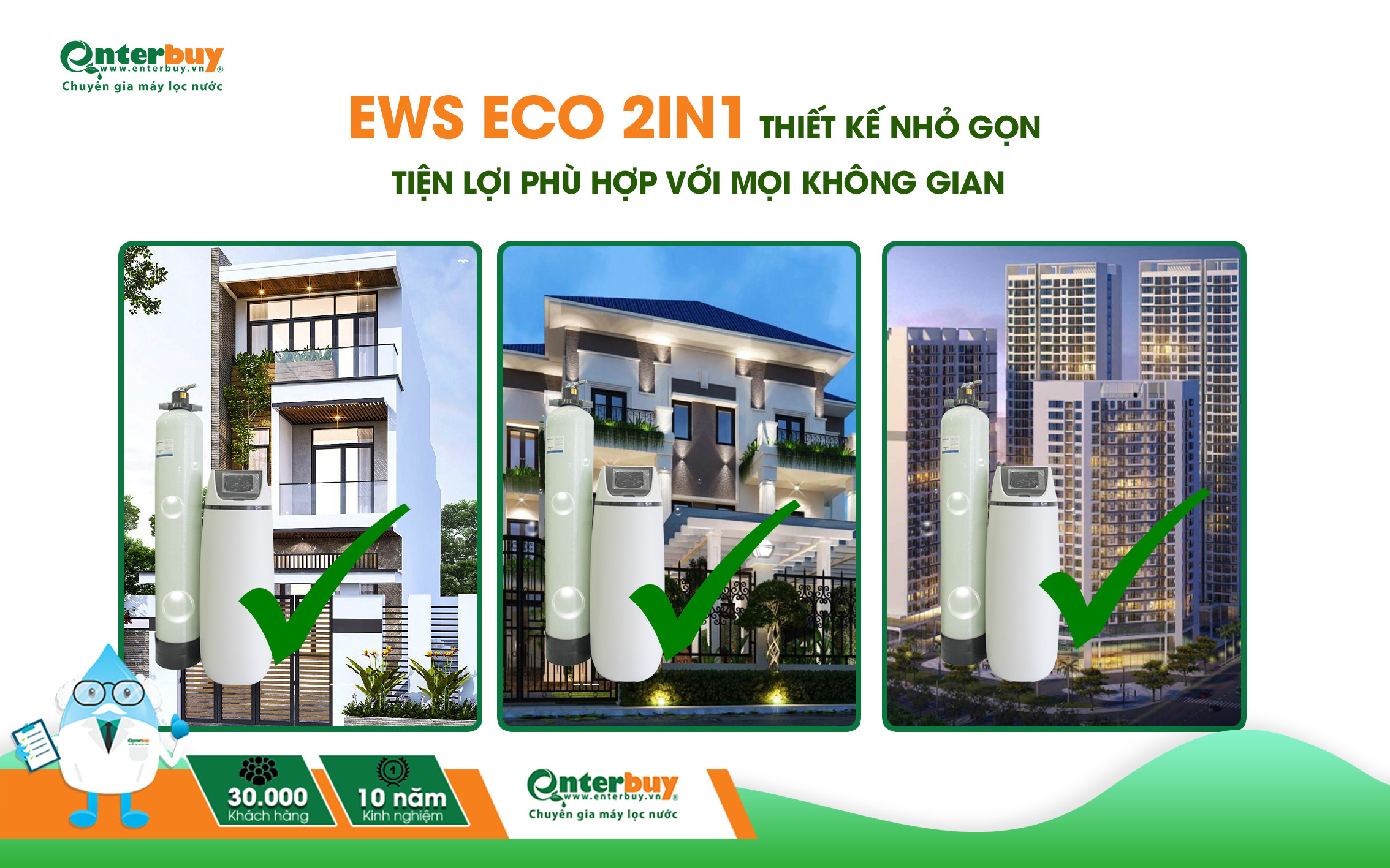 Hệ thống lọc tổng cao cấp EWS ECO 2in1 - Giải pháp chăm sóc sức khỏe toàn diện cho cả gia đình bạn.