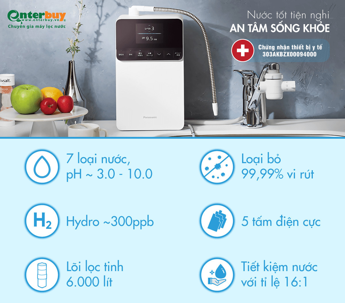 Máy lọc nước ion kiềm Panasonic TK-AS700 với nhiều ưu điểm
