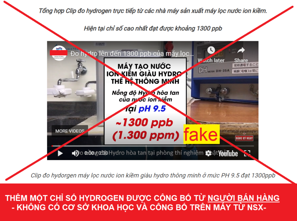 Loạn thị trường công bố chỉ số Hydrogen của các đơn vị bán máy ion kiềm tại Việt Nam