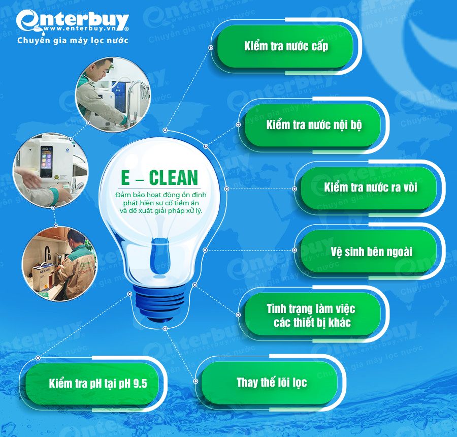 E – Clean – Dịch vụ bảo trì máy lọc nước – đảm bảo hoạt động ổn định, phát hiện sự cố tiềm ẩn