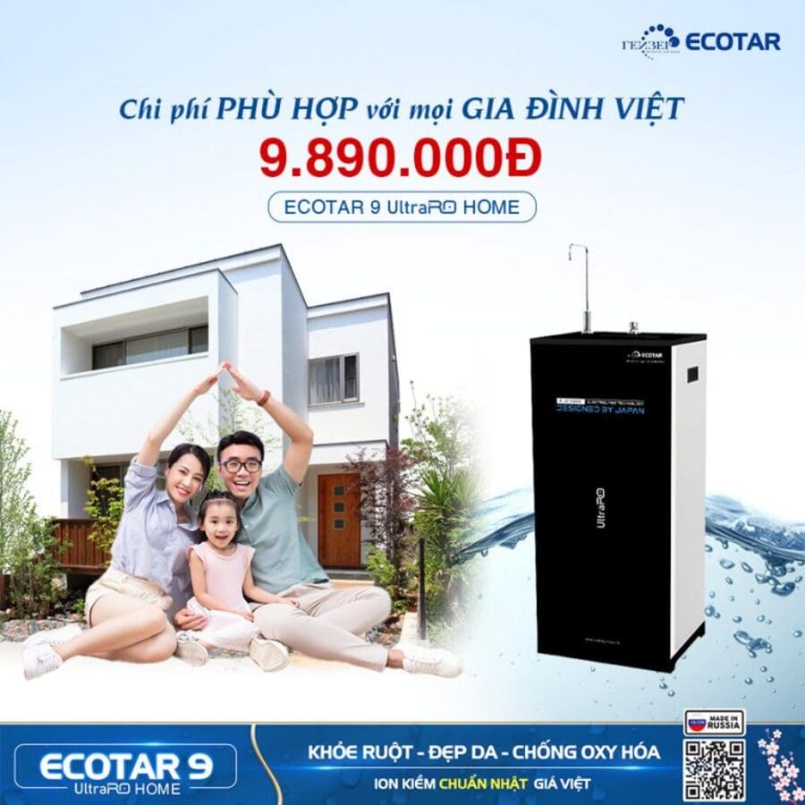 Chi phí sử dụng máy lọc nước Geyser Ecotar 9 UltraRO Home phải chăng