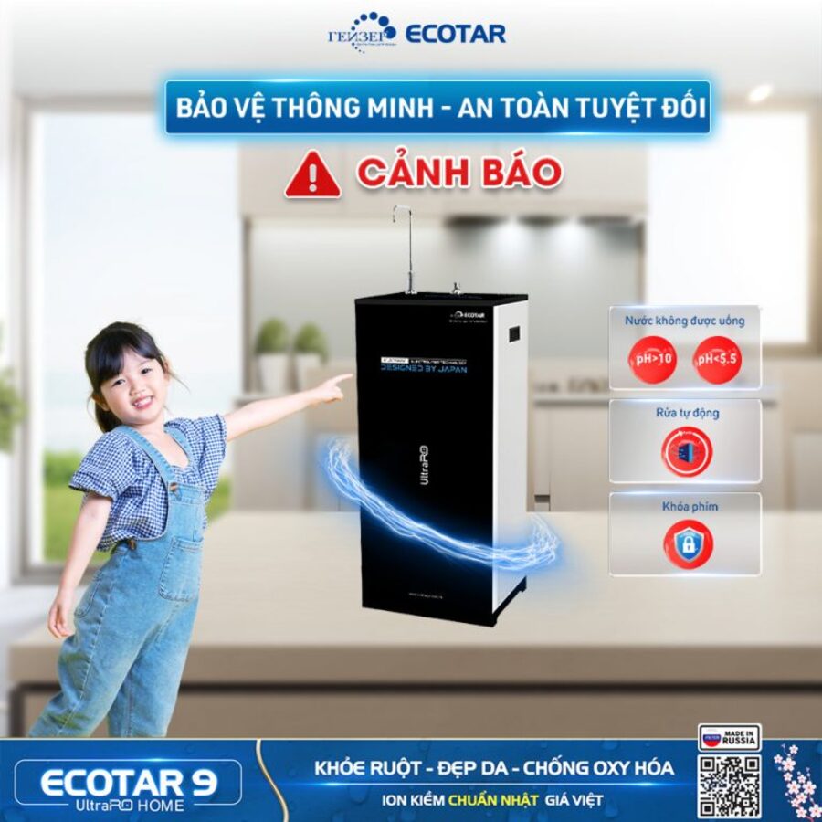 Chip cảnh báo siêu thông minh của máy lọc nước ion kiềm Geyser Ecotar 9 UltraRO Home