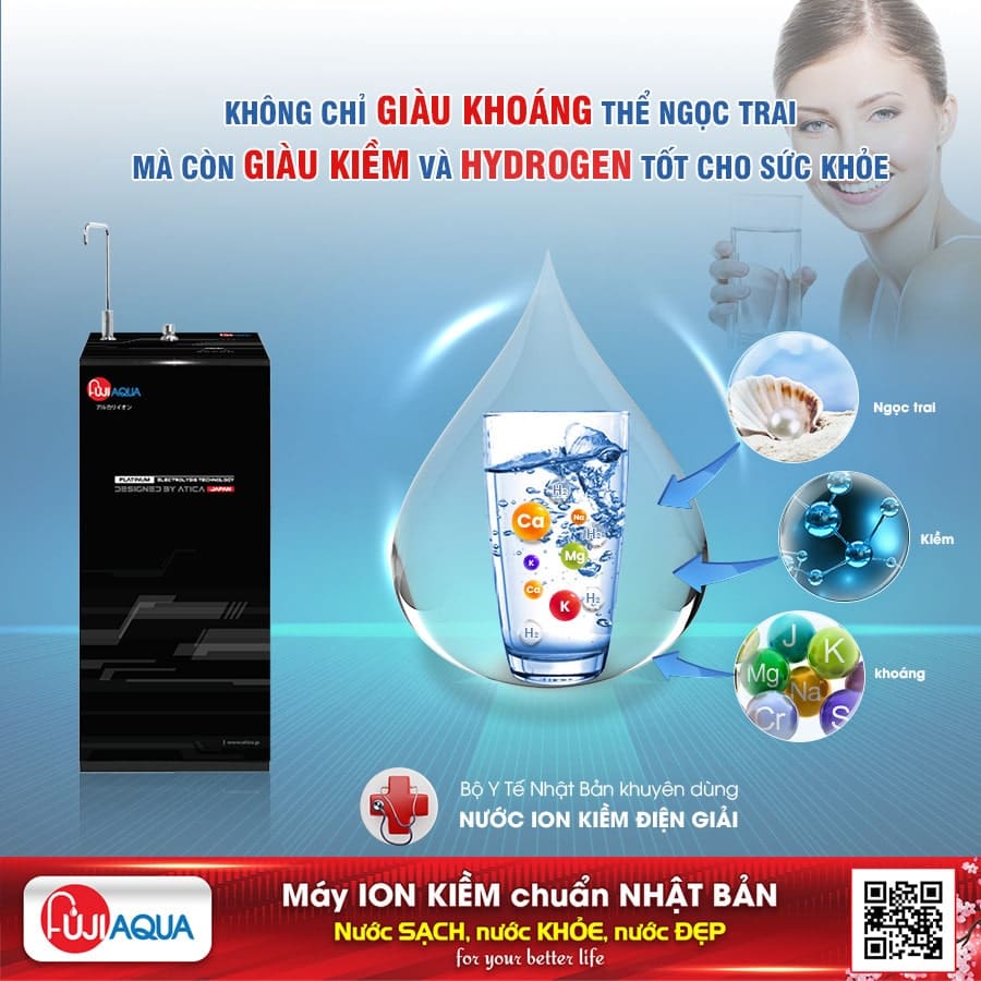 Nước ion kiềm từ máy UltraRO Fuji Aqua i5 giàu khoáng tự nhiên tốt cho cơ thể