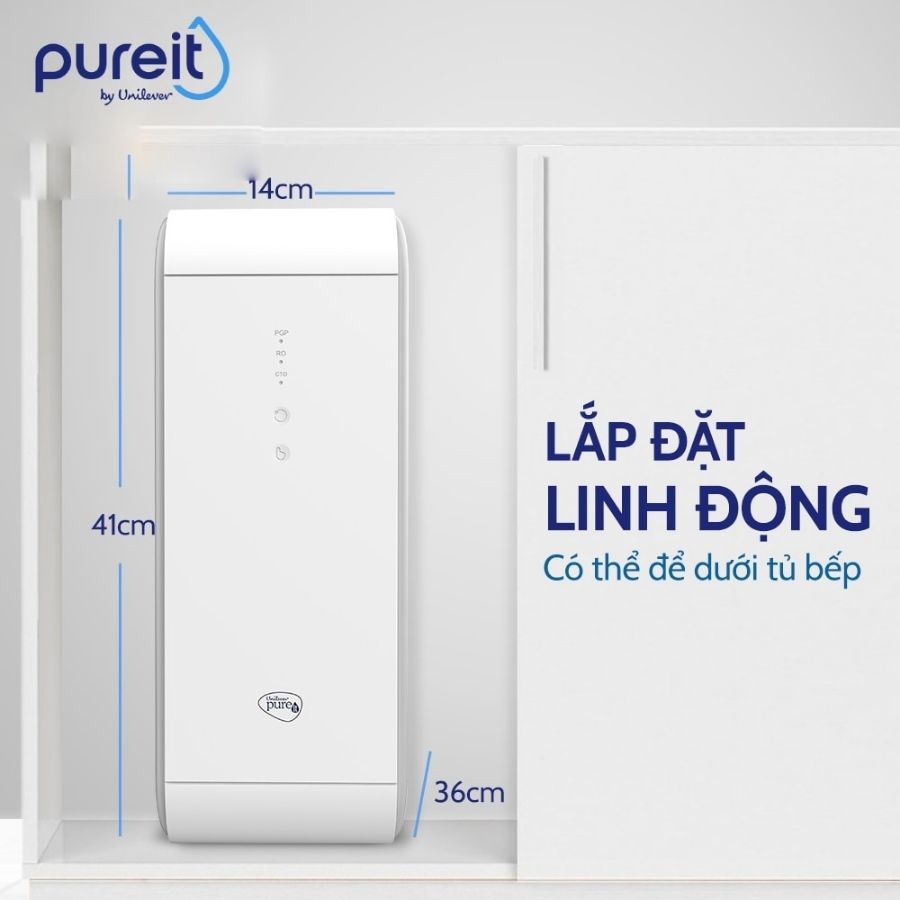 Kích thước và lắp đặt linh động của máy lọc nước Pureit UR5440