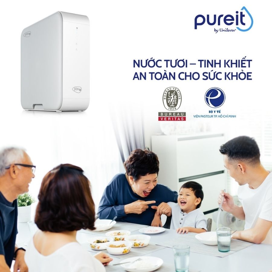 Nước tươi tinh khiết an toàn cho sức khỏe gia đình từ máy lọc nước PUREIT UR5440