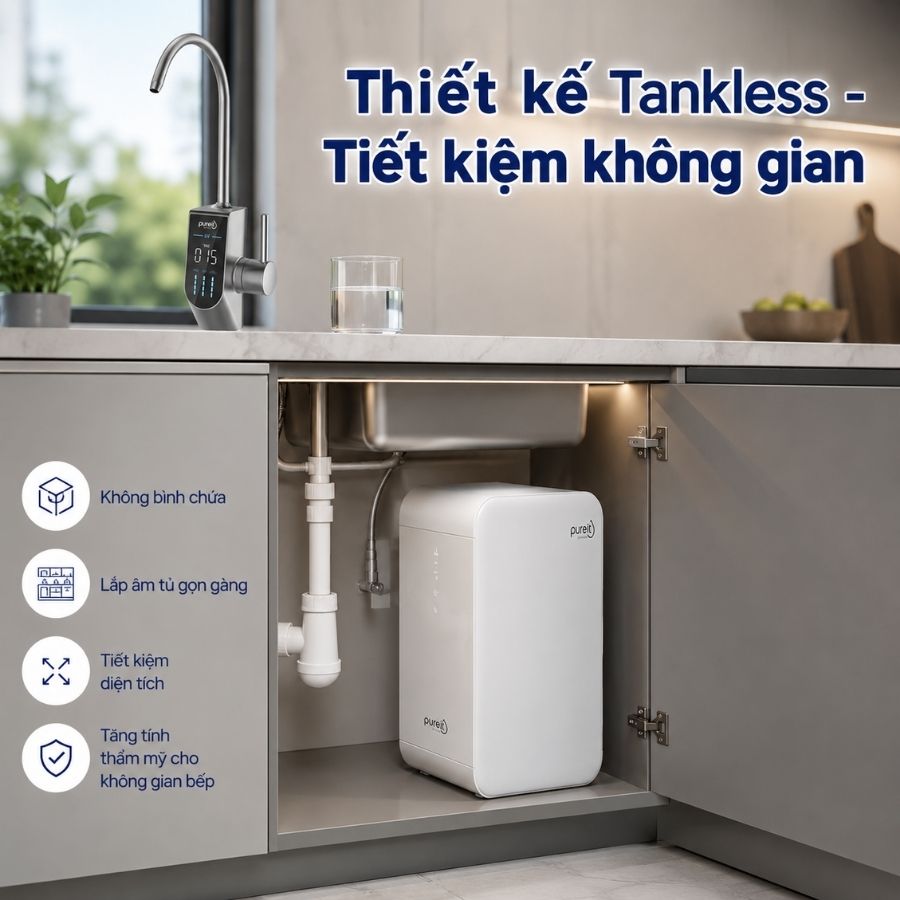 Lắp đặt âm tủ bếp của Máy lọc nước Pureit Delica UR5840