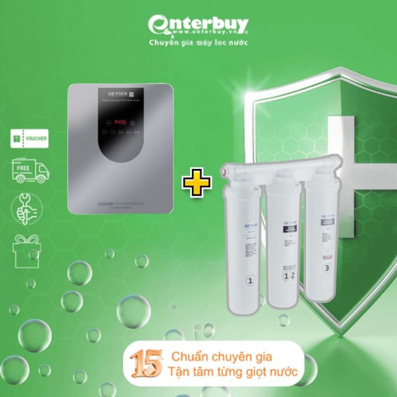Máy lọc nước ion kiềm giàu hydro Geyser Ecotar 9 Pro