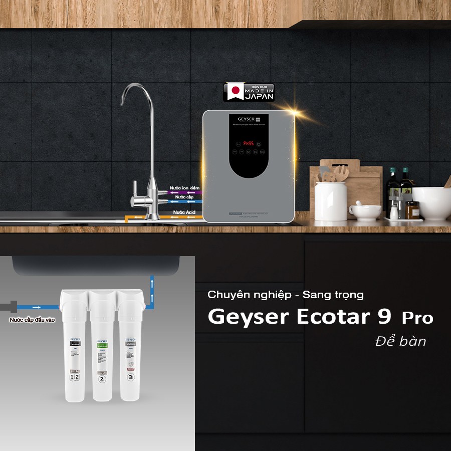 Sơ đồ lắp đặt Geyser Ecotar 9 Pro để bàn