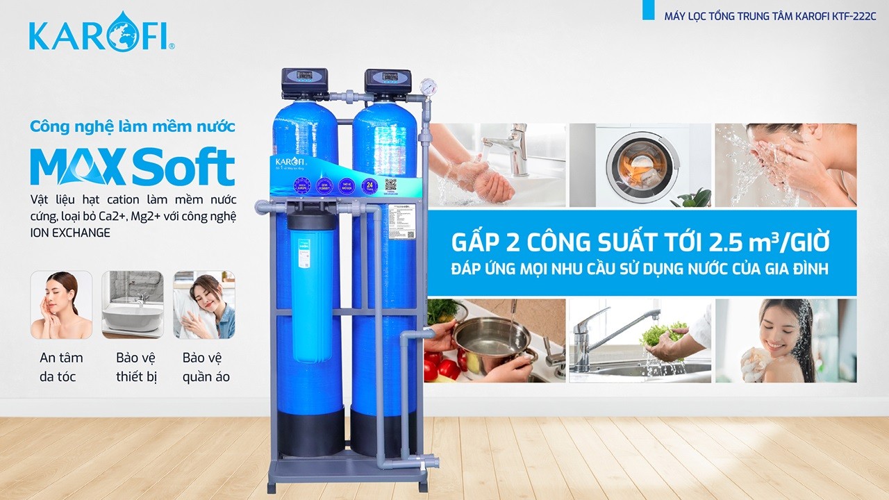 Máy lọc nước tổng đầu nguồn Karofi KTF - 222C