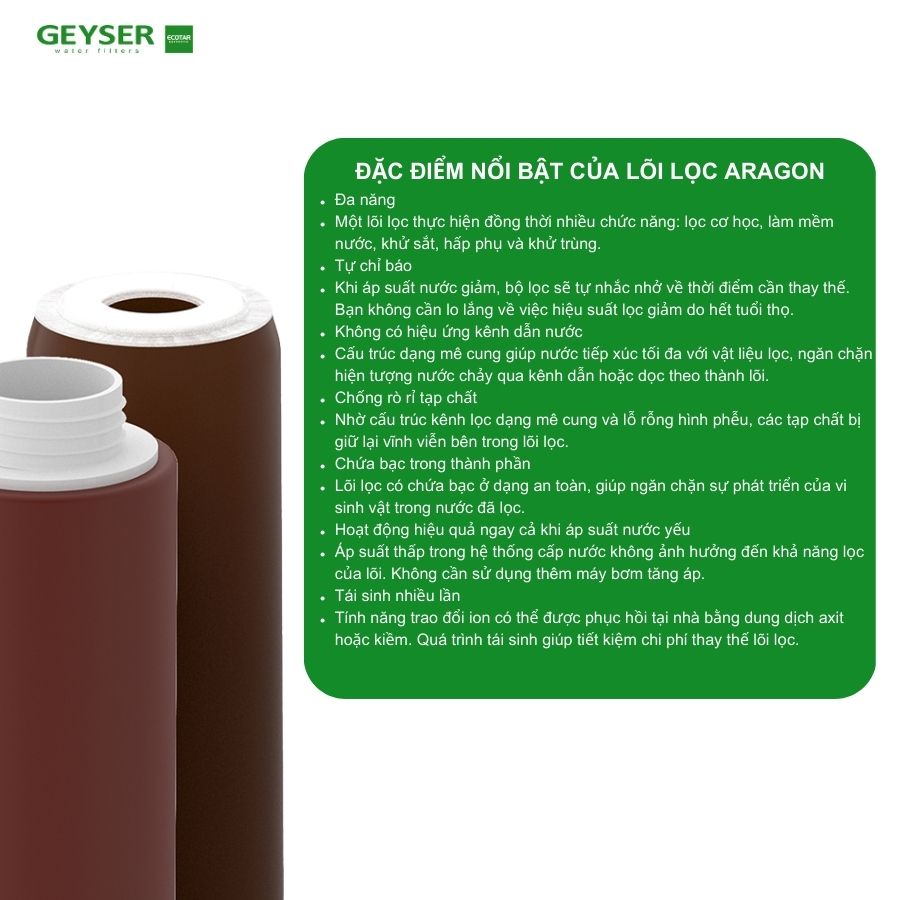 Máy lọc nước nano Geyser Ecotar Classic với công nghệ lọc Aragon hiệu quả