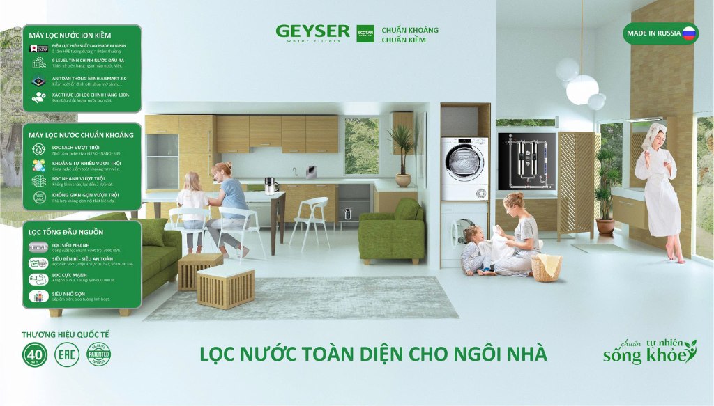 Giải pháp lọc nước toàn diện cho ngôi nhà của Geyser