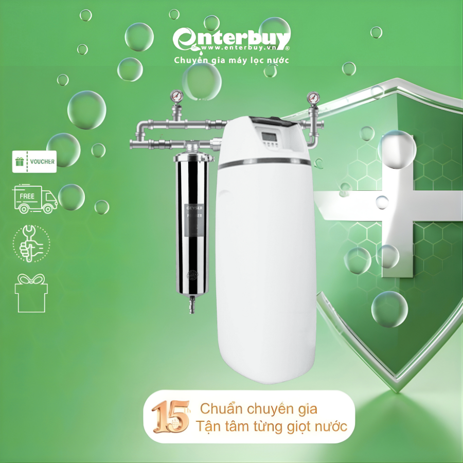 Hệ thống lọc nước tổng đầu nguồn làm mềm nước Geyser Ecotar 1F20S