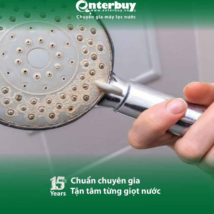 Thiết bị gia dụng - Vòi sen bị cặn trắng 
