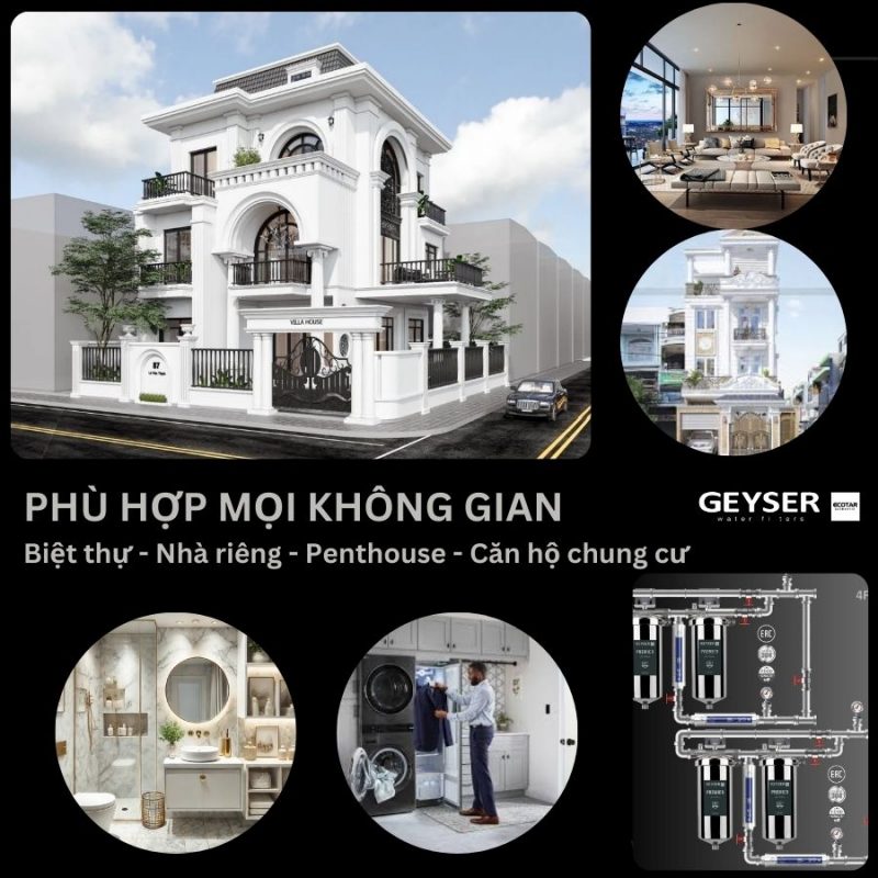 Lọc tổng đầu nguồn âm trần cao cấp cho Penthouse Geyser Ecotar 4F4As