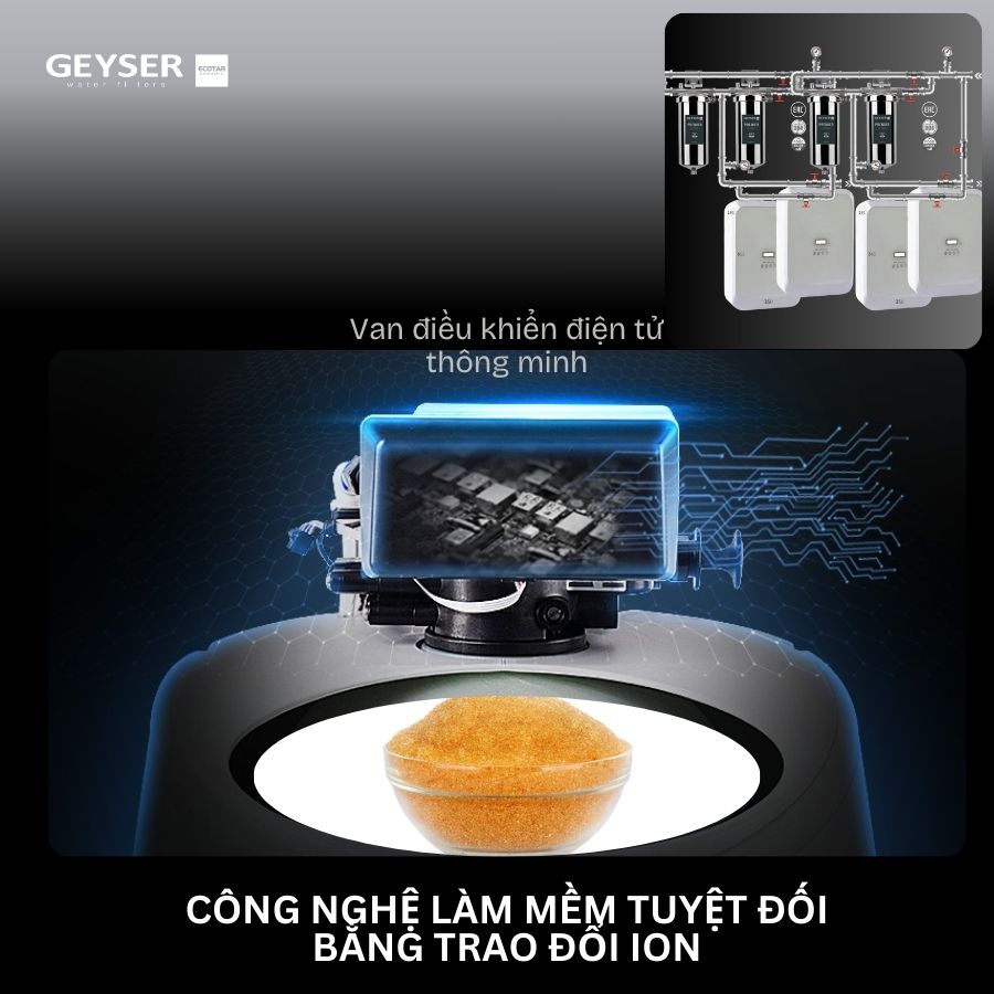 Lọc tổng đầu nguồn cho Penthouse Geyser Ecotar 4F4Ss làm mềm bằng trao đổi ion