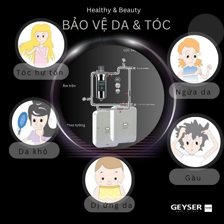 Lọc tổng đầu nguồn chung cư Geyser Ecotar 1F2Ss bảo vệ da tóc hiệu quả