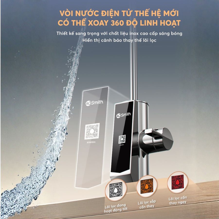 Vòi nước A.O.Smith R700SLIM thế hệ mới 