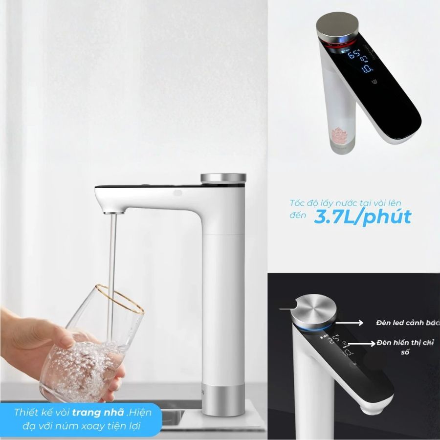 Tốc độ lấy nước nhanh và chính xác hơn nhờ vòi có màn hiển thị