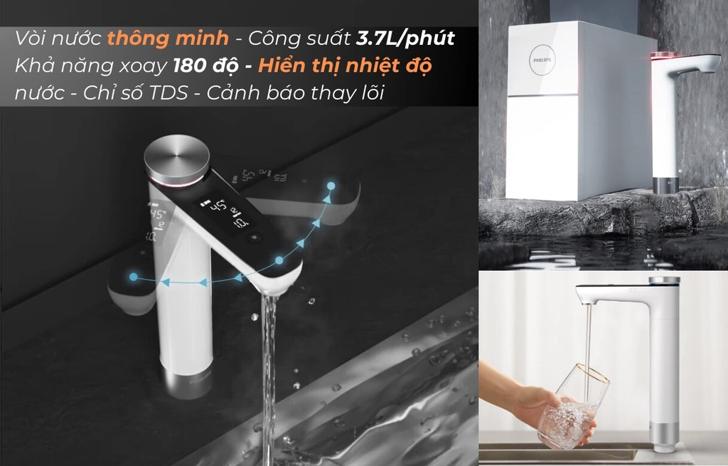 Vòi điện tử thông minh & màn hình TDS theo thời gian thực