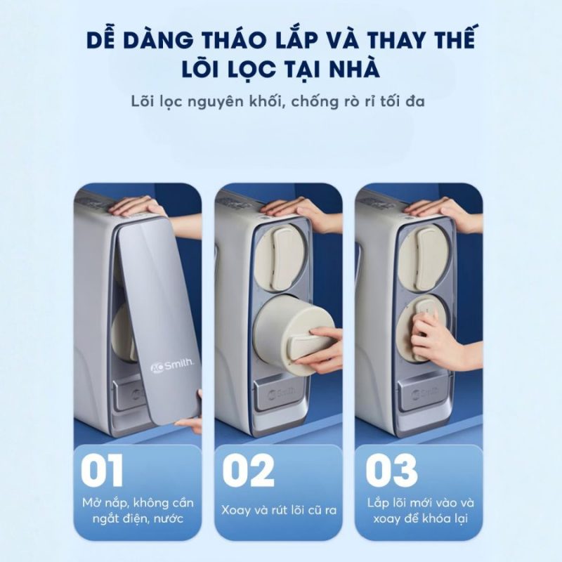 Máy lọc nước A.O.Smith X1000 để gầm cao cấp tuổi thọ lõi lọc cao nhất hiện nay