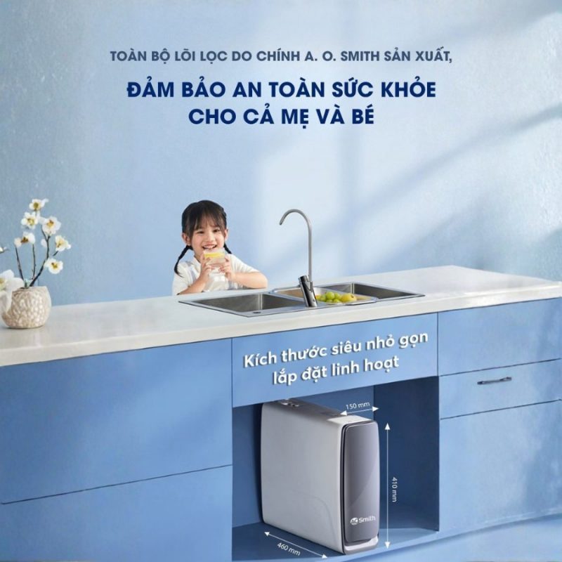 Máy lọc nước A.O.Smith X1000 để gầm cao cấp tuổi thọ lõi lọc cao nhất hiện nay