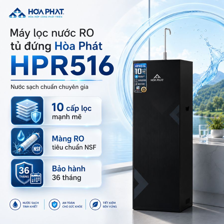10 cấp lọc mạnh mẽ - Màng RO tiêu chuẩn NSF - Bảo hành 36 tháng