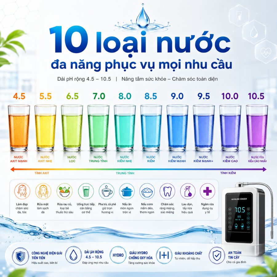 10 loại nước đa năng phục vụ mọi nhu cầu