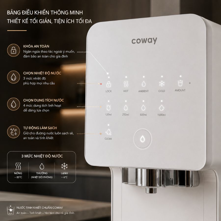 Bảng điều khiển thông minh của Coway VILLAEM 2 – Thiết kế tối giản, tiện ích tối đa