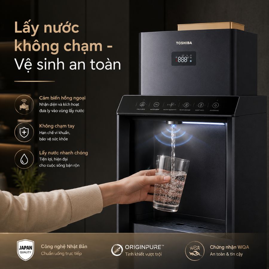 Lấy nước không chạm - Vệ sinh an toàn