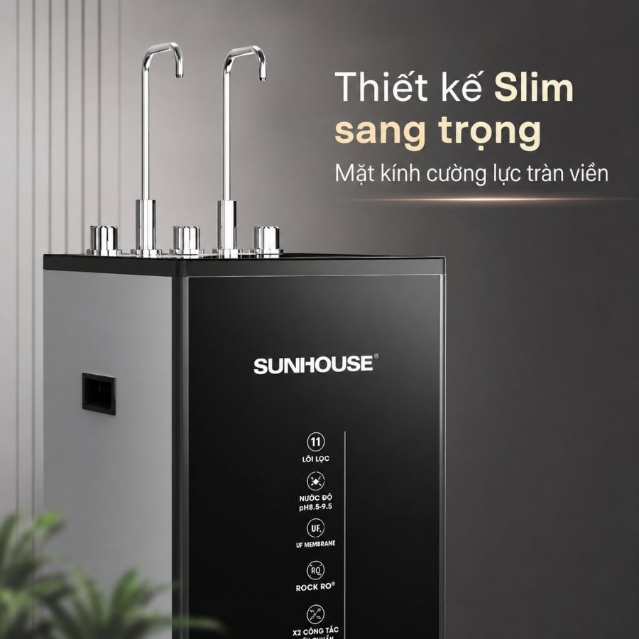 Máy lọc nước RO UltraPURE SUNHOUSE 11 lõi SHA76623KL - Thiết kế Slim sang trọng