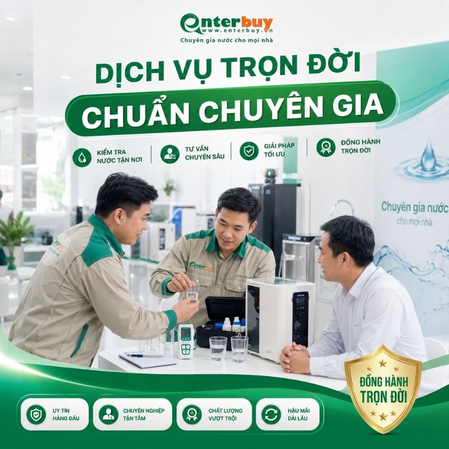 Dịch vụ chăm sóc máy lọc nước trọn đời chuẩn chuyên gia tại Enterbuy