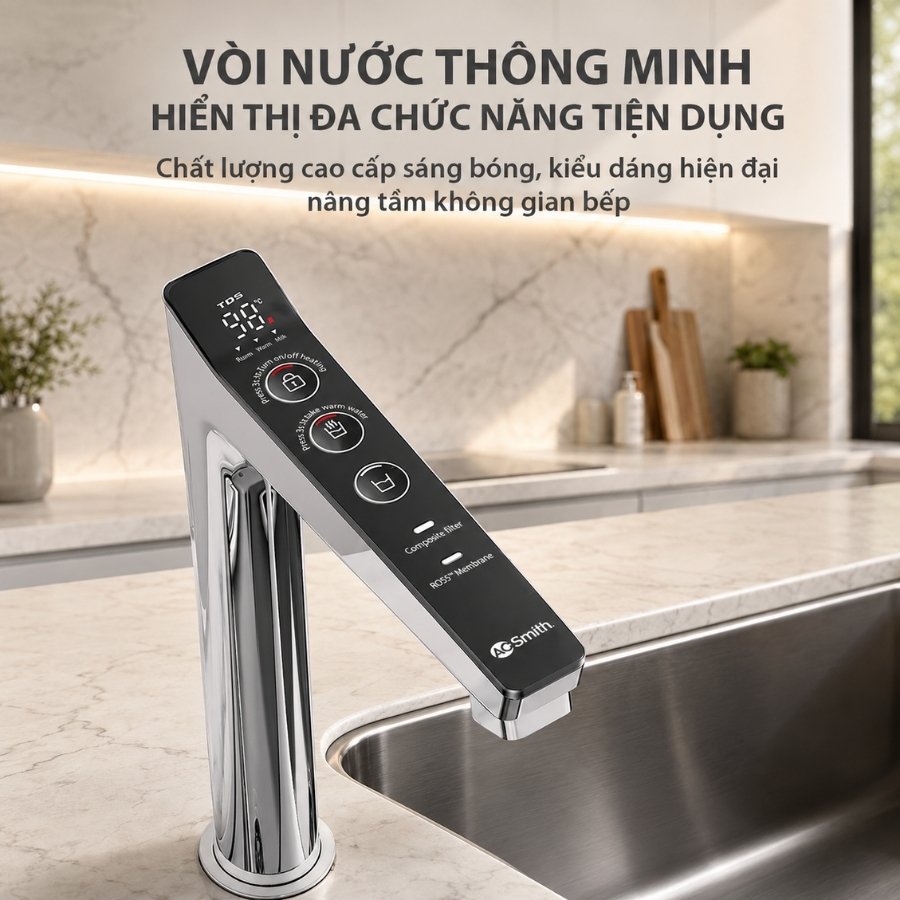 Vòi điện tử thông minh hiển thị đa chức năng