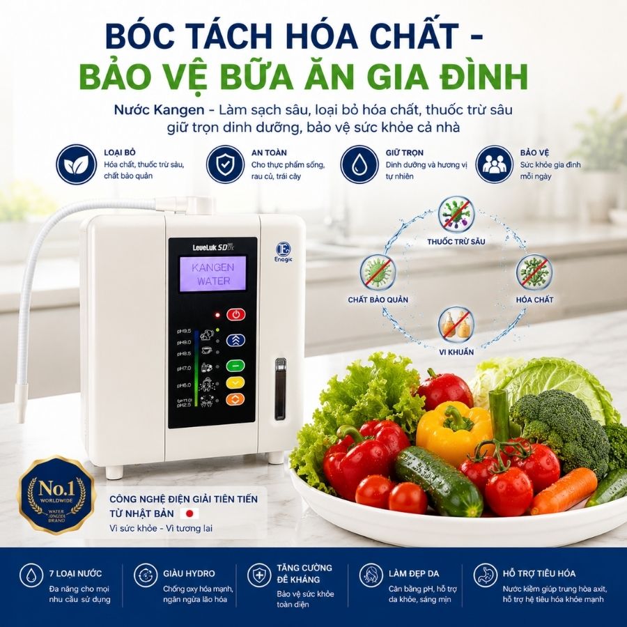Máy lọc nước Kangen LevelLuk SD501DX - bảo vệ bữa ăn gia đình