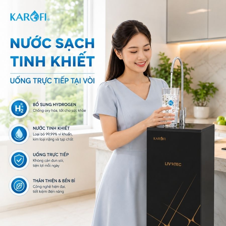 Nước sạch tinh khiết uống trực tiếp tại vòi